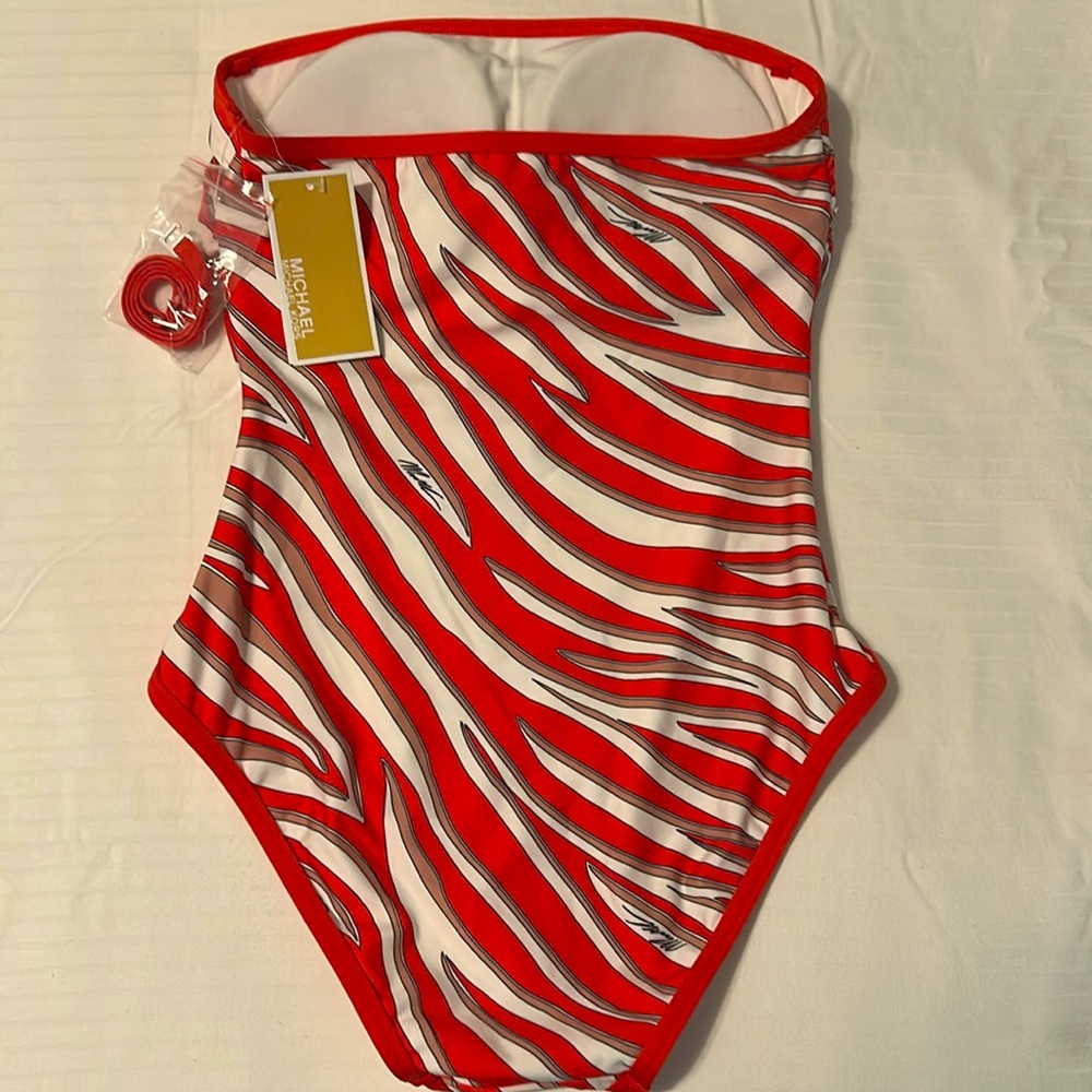 NWT Michael Kors Bandeau One Piece Bathing Suit. Size 6. - Picture 7 of 9